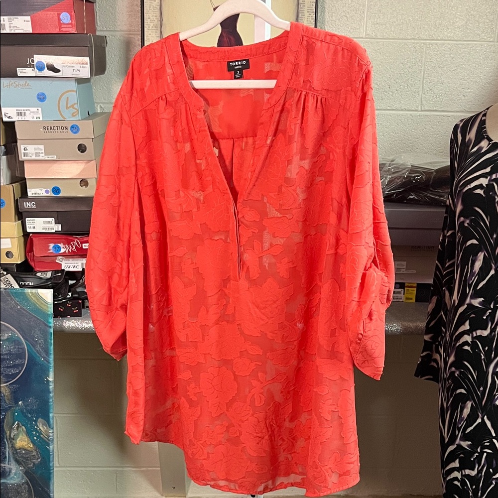 Torrid Women's Coral Blouse